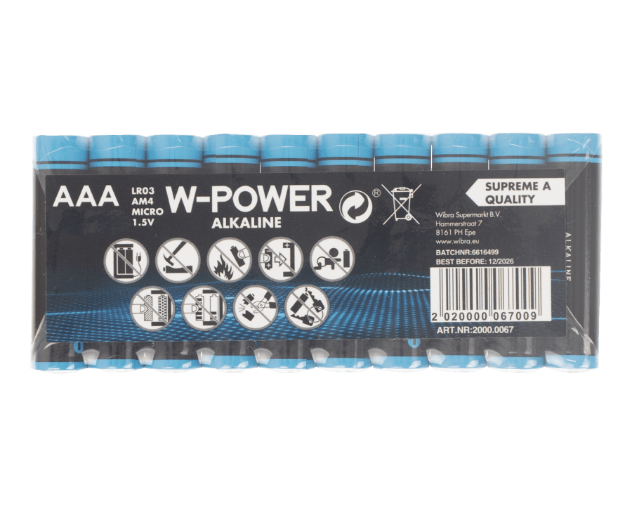Batterijen AAA - 10 stuks - Wibra