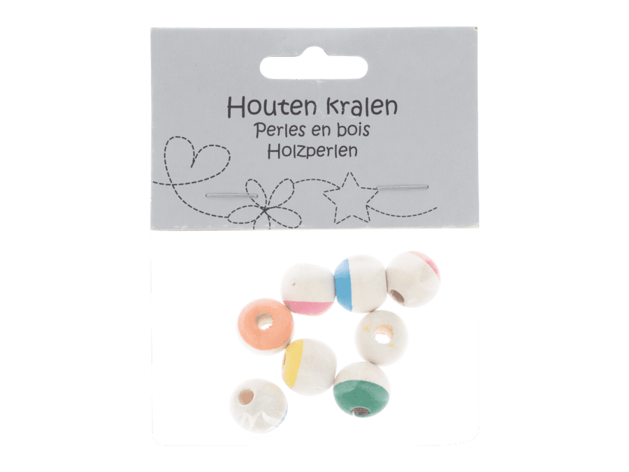 Houten kralen - 1,4 cm - Wibra