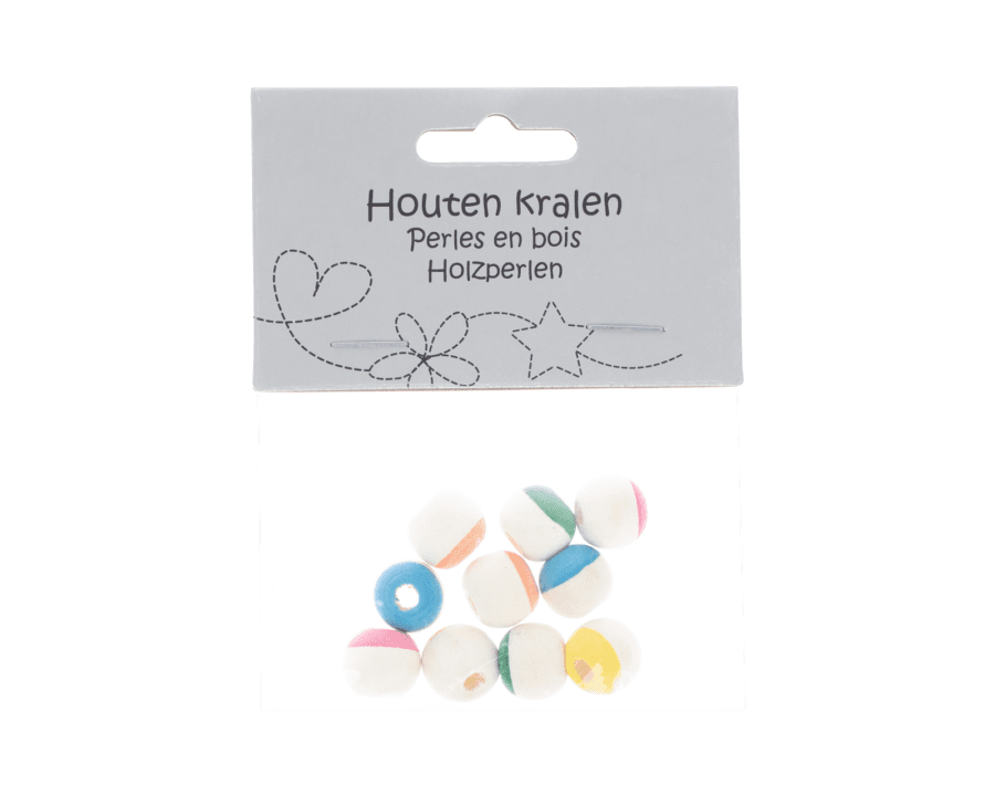 Houten kralen - 1,2 cm - Wibra