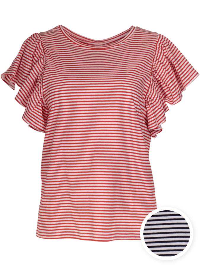 T-shirt met ruffle streep - plus size - Wibra