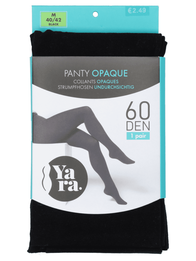 Panty opaque zwart 40D – 44/46 - Wibra