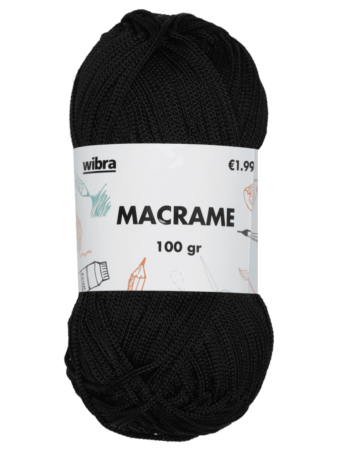 Macrame breigaren - zwart - Wibra