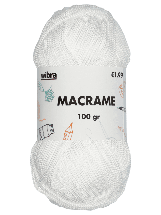 Macrame breigaren - wit - Wibra