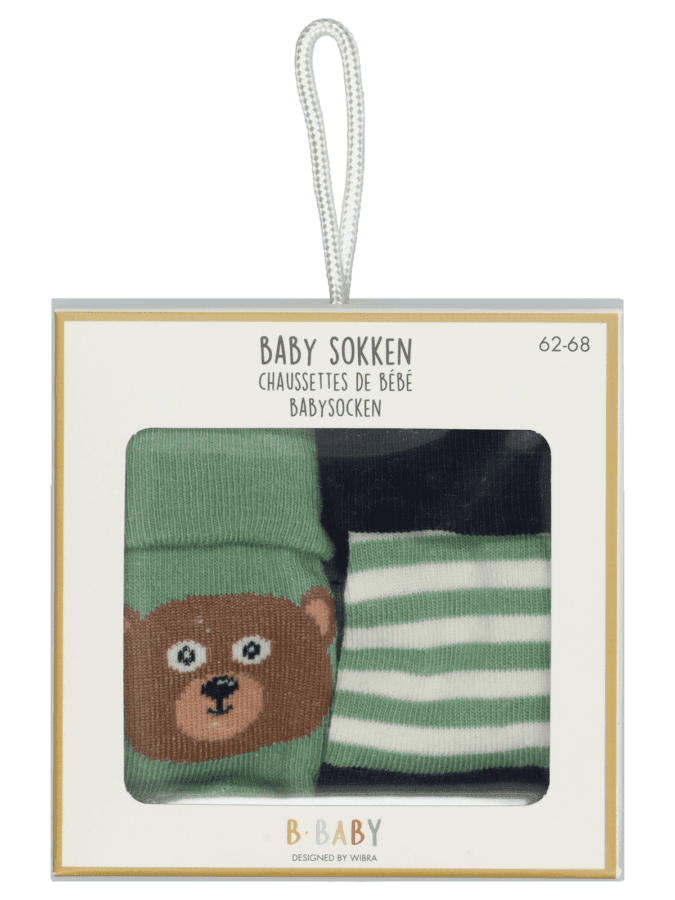 2-pack baby jongens sokken new born – Variatie 2, 50/56 - Wibra