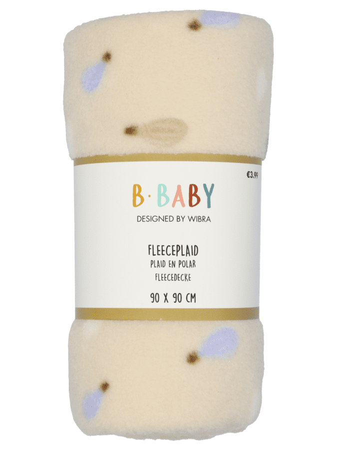 BBY fleeceplaid AOP – beige - Wibra