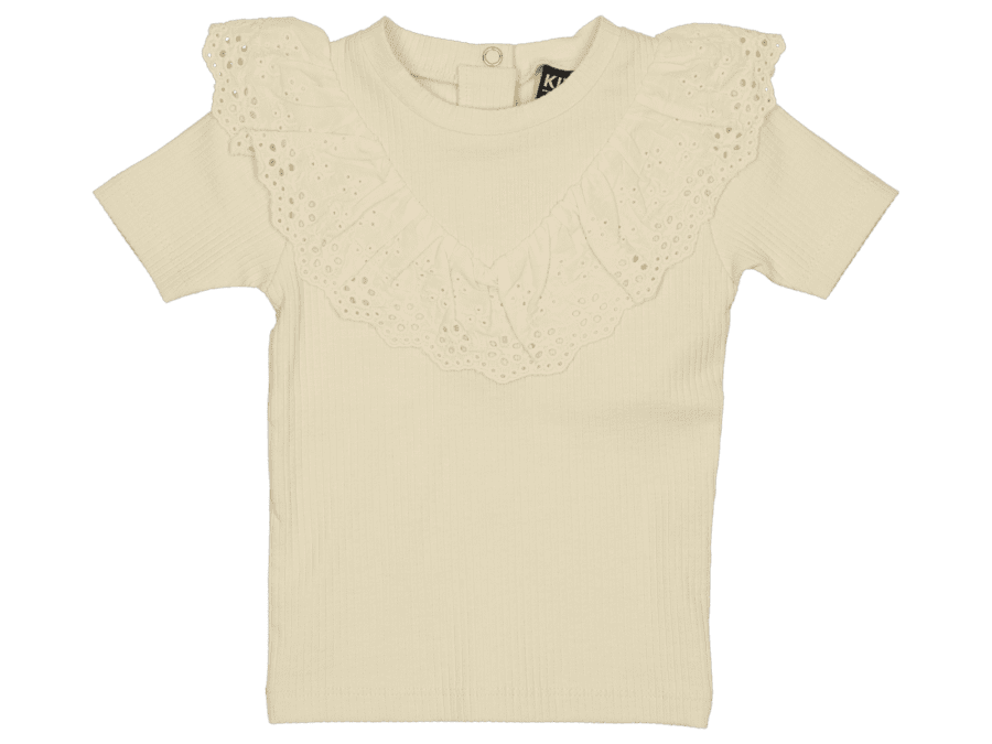 T-shirt krote mouw met ruffle - BCI katoen - Wibra