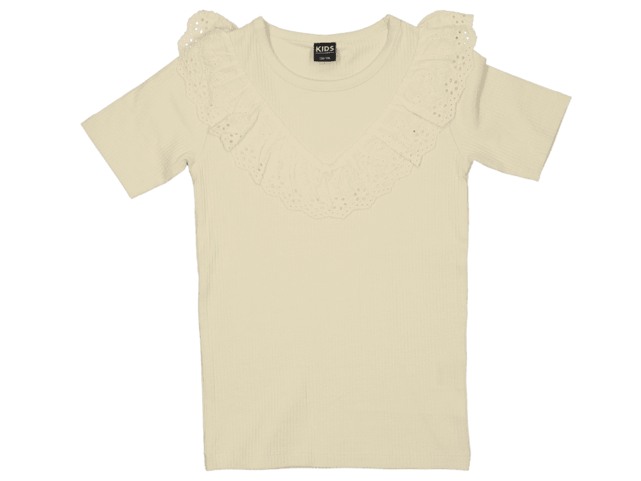 T-shirt korte mouw met ruffle - BCI katoen - Wibra