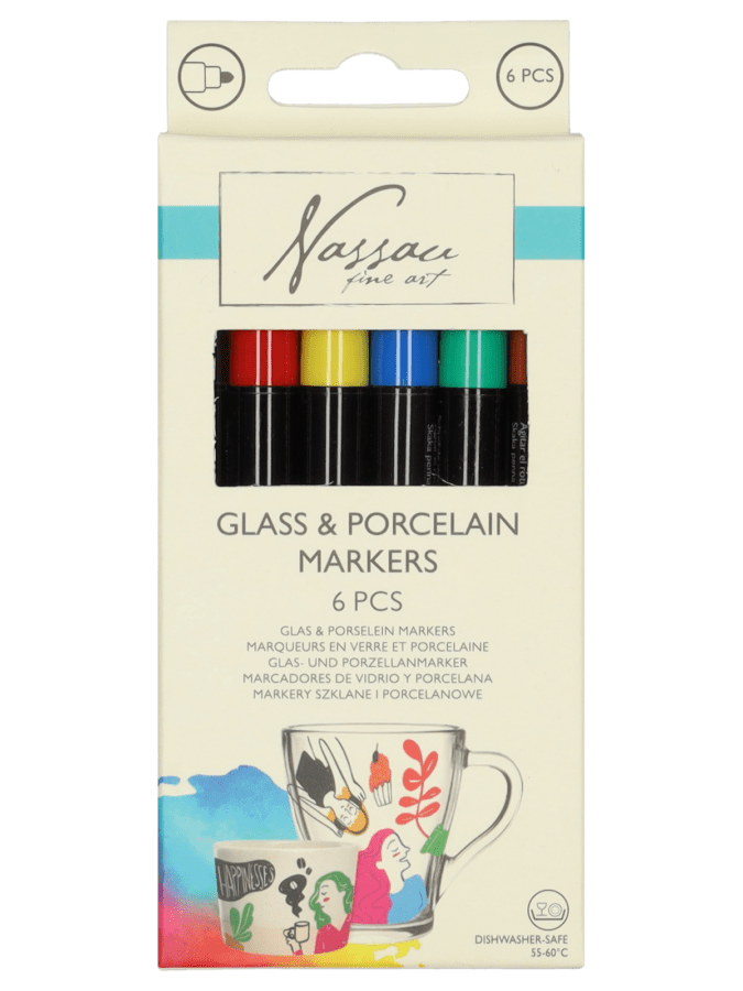 Glas & porselein markers 6 stuks - Wibra