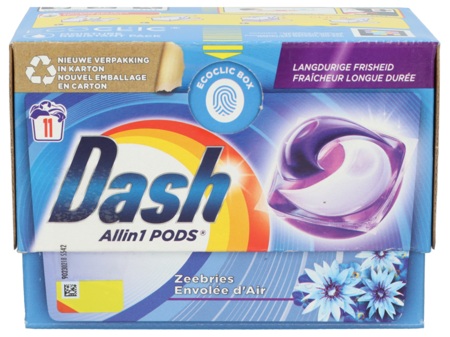 Dash All-in-1 zeebries wasmiddel pods 11 stuks - Wibra