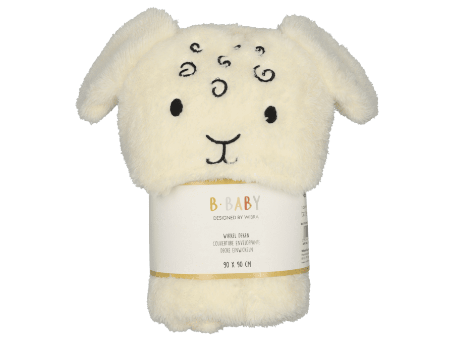 Baby wikkel deken schaap – wit - Wibra