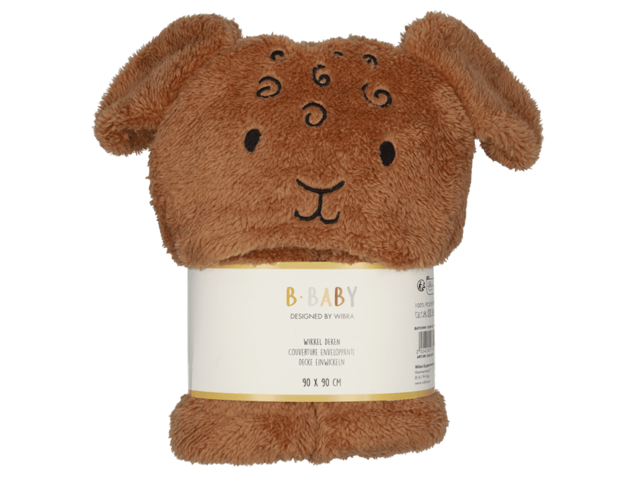 Baby wikkel deken schaap – bruin - Wibra