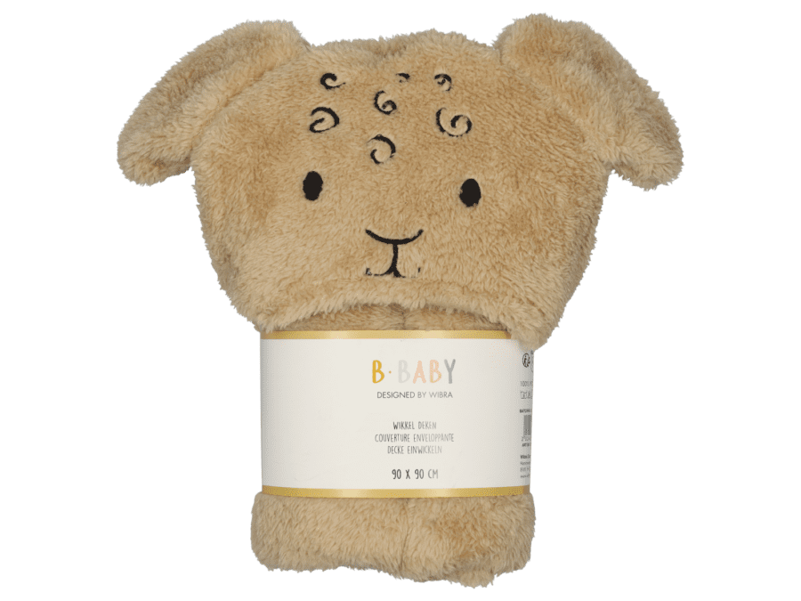 Baby wikkel deken schaap – beige - Wibra