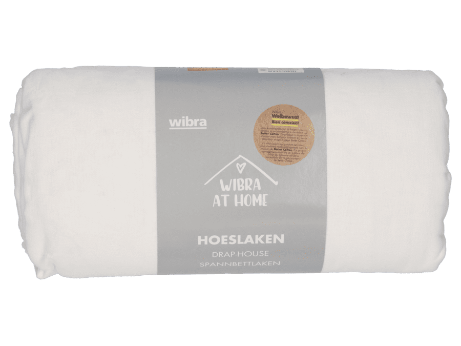 Hoeslaken - 160/180 x 200 cm - wit - Wibra