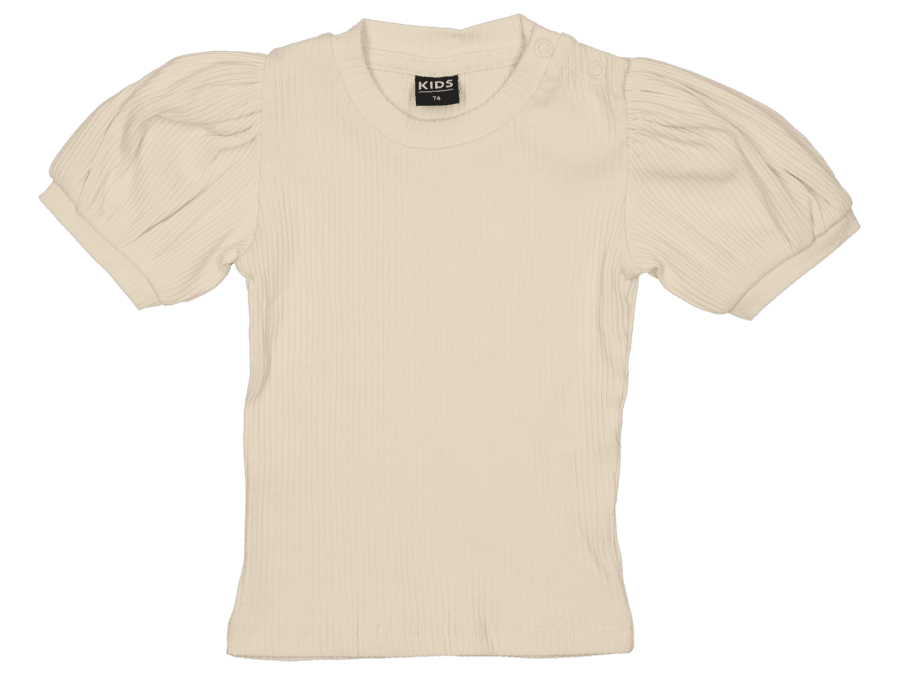 T-shirt korte mouw met pofmouwtje - BCI katoen - Wibra