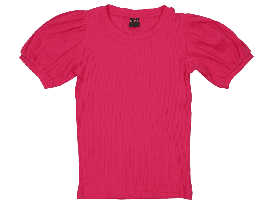 T-shirt korte mouw met pofmouw - BCI katoen - Wibra