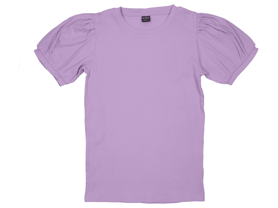 T-shirt korte mouw met pofmouw - BCI katoen - Wibra