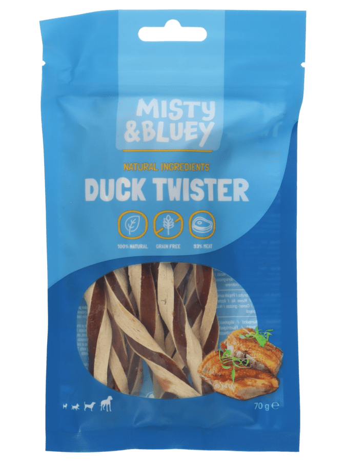 Misty & Bluey hondensnack eend 70 gram - Wibra