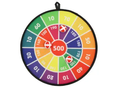 Klittenband dartspel voor kinderen met kleurrijke scorevakken