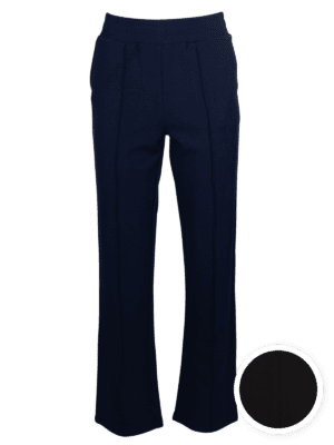 Donkerblauwe broek met pin stitch details